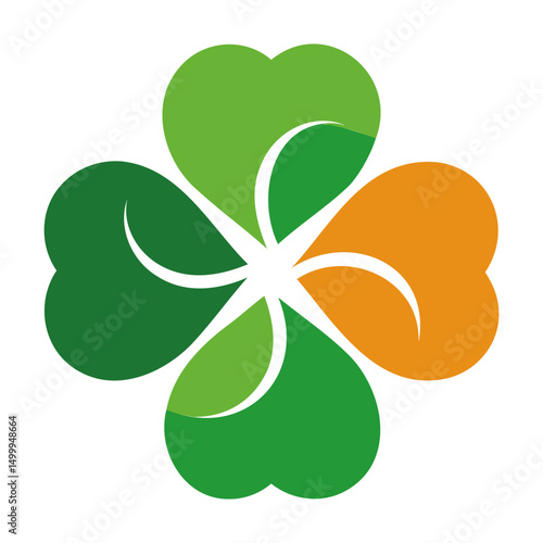 Minimalist Clover Leaf Icon in Black Silhouette Vector Format on Transparent Background