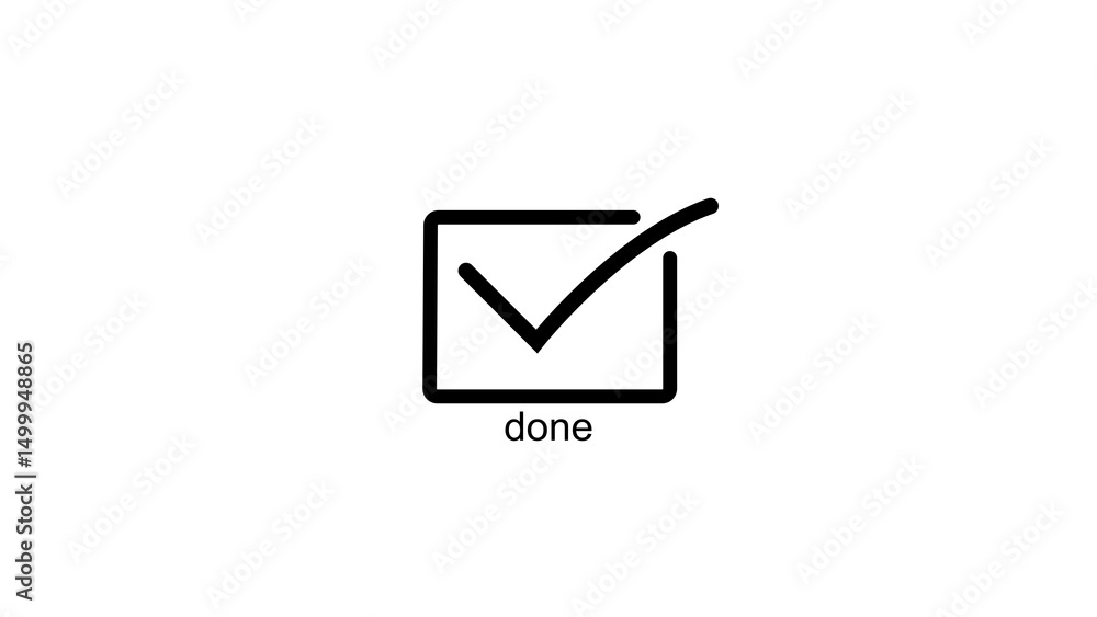 Abstract check mark icon illustration. Yes, ok and Positive tick mark icon illustration. black background 4k illustration.