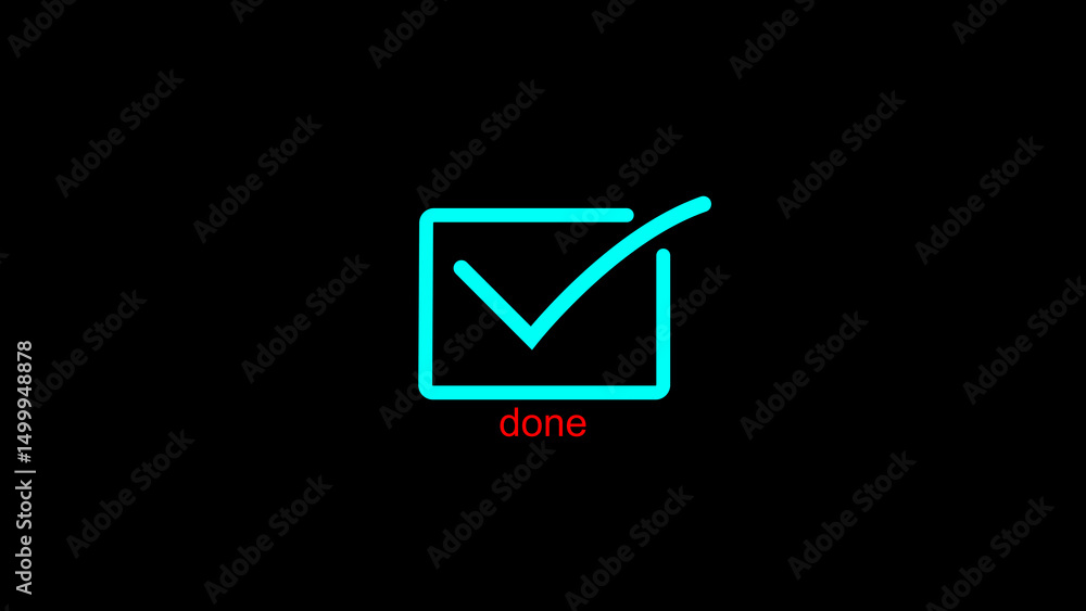 Abstract check mark icon illustration. Yes, ok and Positive tick mark icon illustration. black background 4k illustration. Abstract check mark icon illustration. Yes, ok and Positive tick mark icon illustration. black background 4k illustration.
