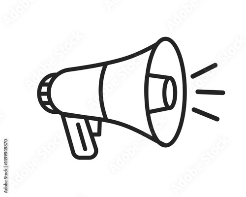 Illustration of a megaphone, symbolizing communication and announcements.