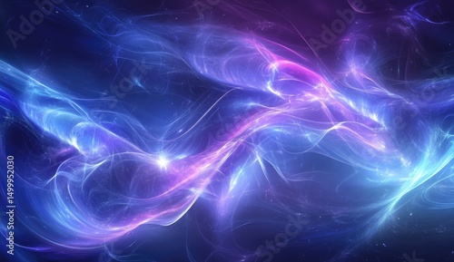 Abstract swirling nebulae in vibrant blues & purples