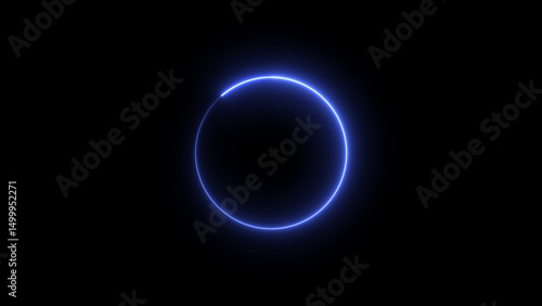 abstract circle loading illustration. black background 4k illustration.