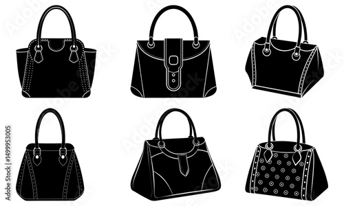 High-End Handbag silhouette vector