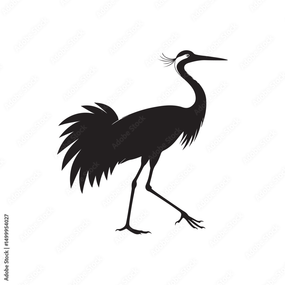 Obraz premium Black Crowned Crane Silhouette
