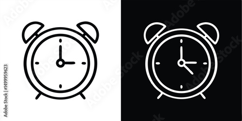 Isolated classic retro alarm clock with ringing bell vector illustration