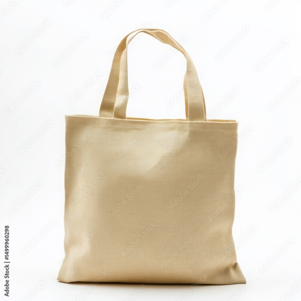Beige canvas tote bag isolated on white background Beige canvas tote bag isolated on white background