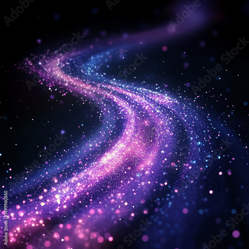 dreamy background scene: glowing pixiedust magical trails flowing upwards