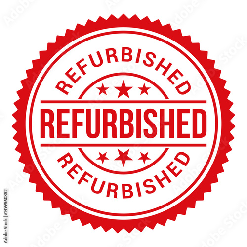 Refurbished round rubber stamp badge seal vector