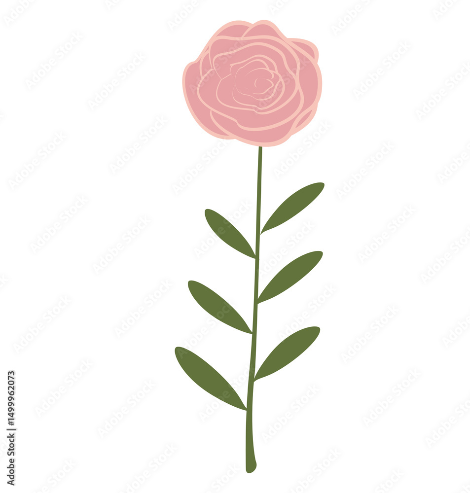 Fototapeta premium Cute Flowers minimal 