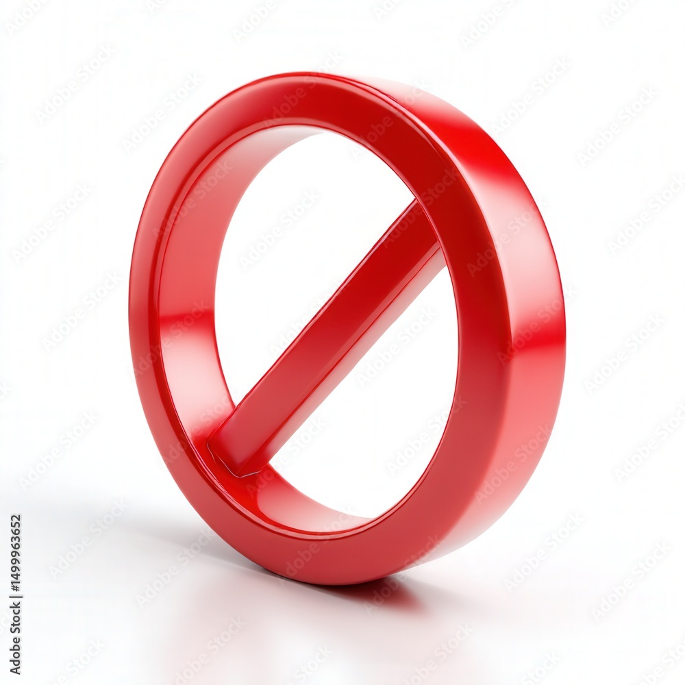 Red prohibition sign symbol design isolated on white background Red prohibition sign symbol design isolated on white background