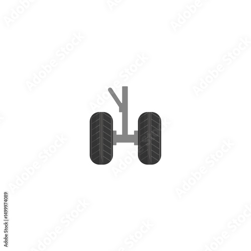 Nose landing gear icon logo flat vector design