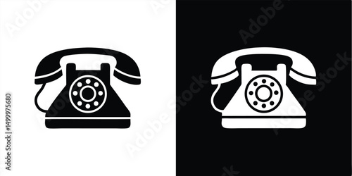 Retro old-fashioned telephone: a classic communication object featuring a rotary dial and handset