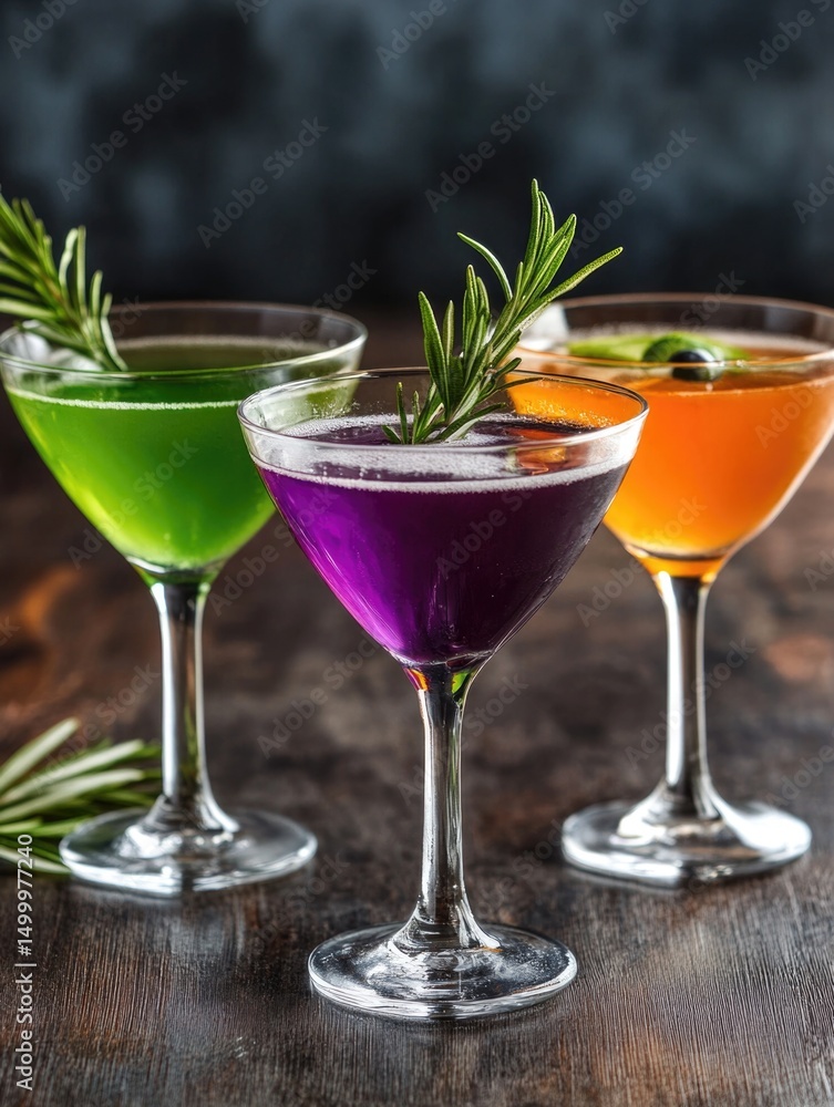 Colorful Cocktails on a Table Colorful Cocktails on a Table