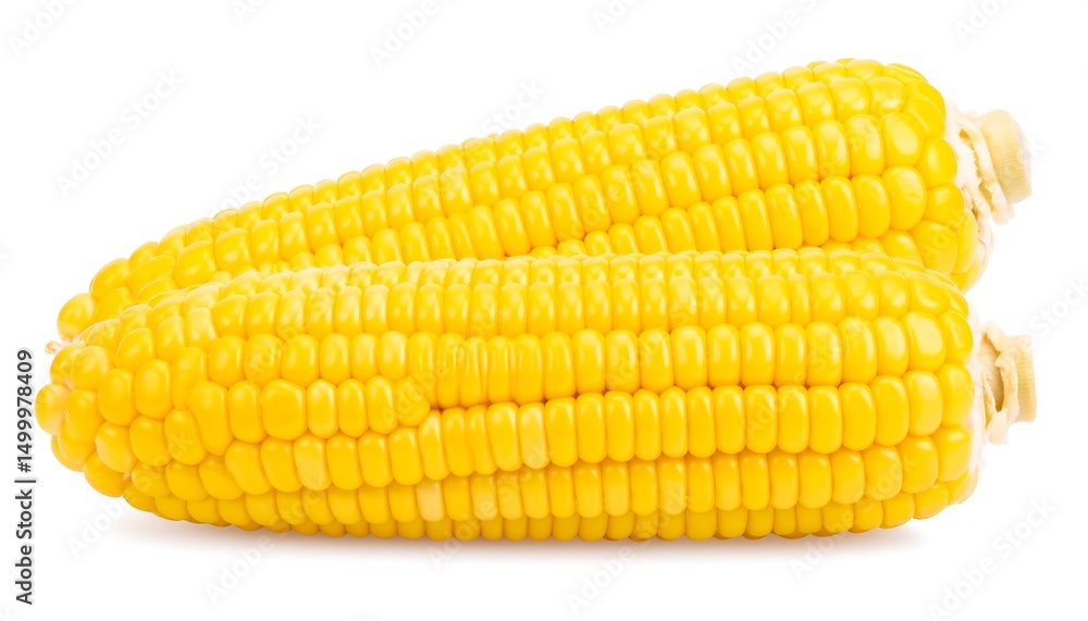 Two ears of sweet corn. Two ears of sweet corn.