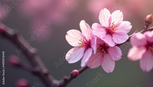 Wallpaper Mural Delicate pink sakura blossoms, soft petals, intricate branch details, soft pink, springtime, cherry blossom Torontodigital.ca