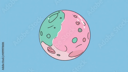 Hand-drawn Planet Illustration with Copy Space for Product Design