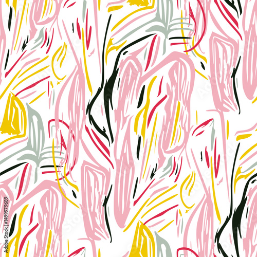 Seamless pattern with a simple abstract drawing. Vector illustration.