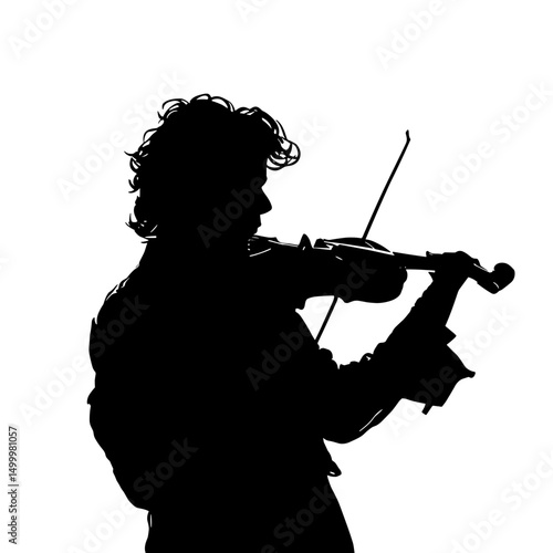 vector silhouette of violinist .Generative AI
