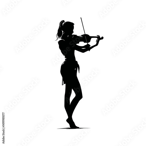 vector silhouette of violinist .Generative AI