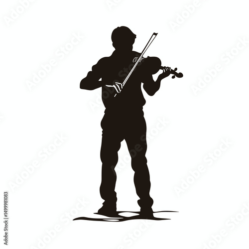 vector silhouette of violinist .Generative AI