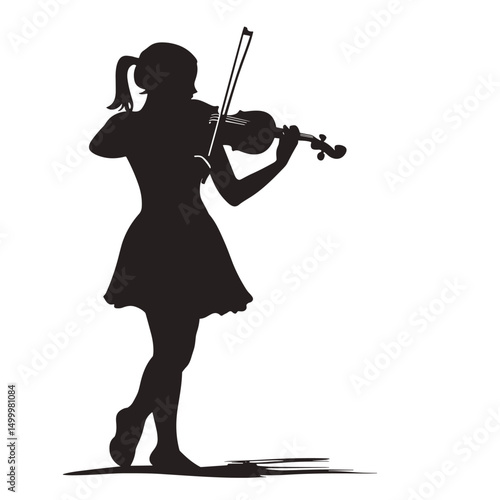 vector silhouette of violinist .Generative AI