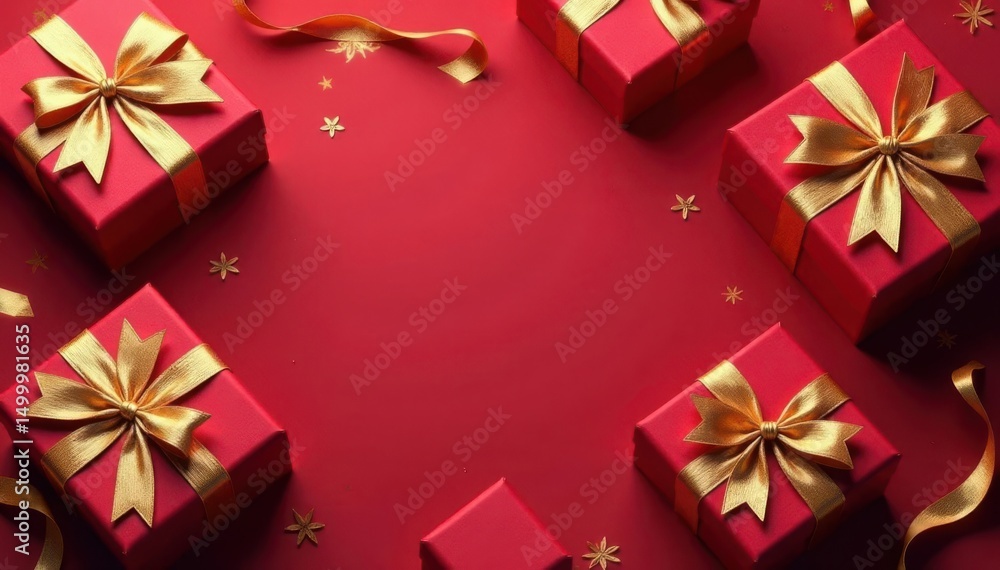 Elegant gift box pattern, gold ribbon accents, texture, design, pattern Elegant gift box pattern, gold ribbon accents, texture, design, pattern