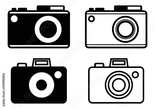 camera icon, photo snap camera line icon, camera symbol vector illustration
