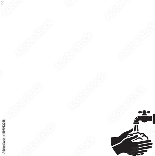 hand washing sillouette vector isloated on a white background
