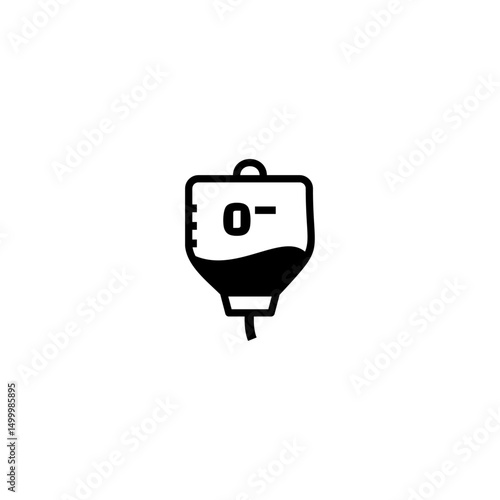 O negative blood group icon logo flat vector design