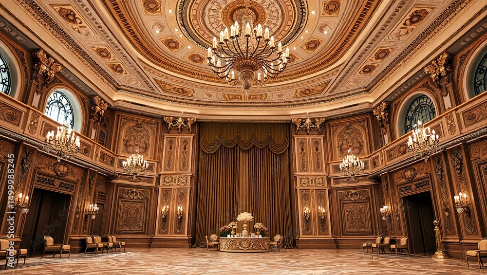 Fototapeta premium Ornate Ballroom Setting for High-End Fashion Photography