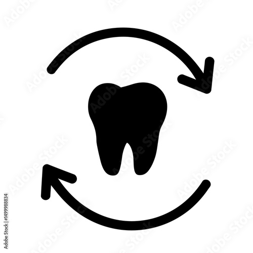 Dental care renewal continuous improvement icon graphic