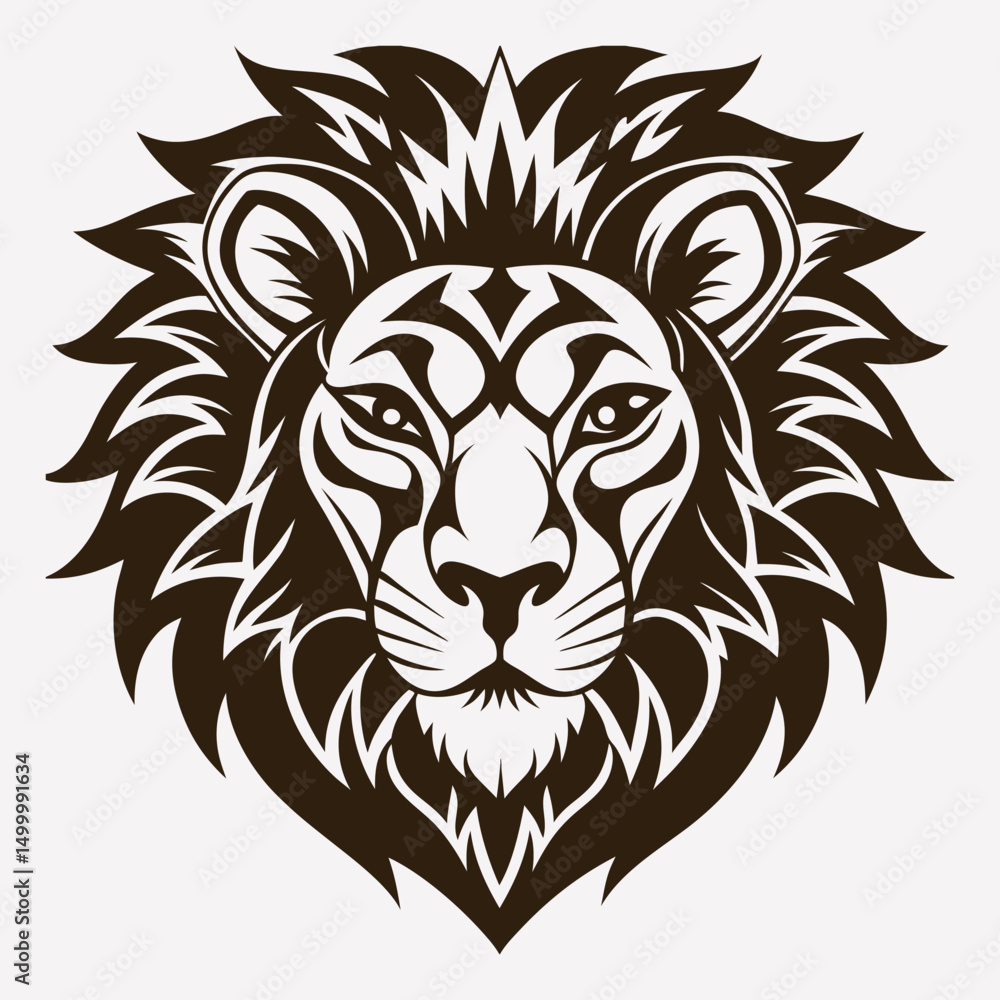 Obraz premium Stylized Lion Head Vector Illustration