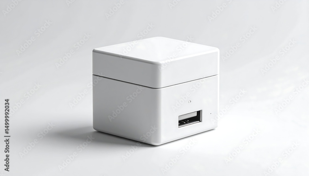 Fototapeta premium White Cube USB Device Closeup.