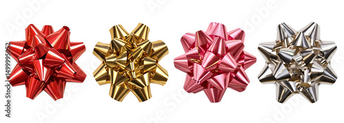 Realistic bows collection, isolated on white background