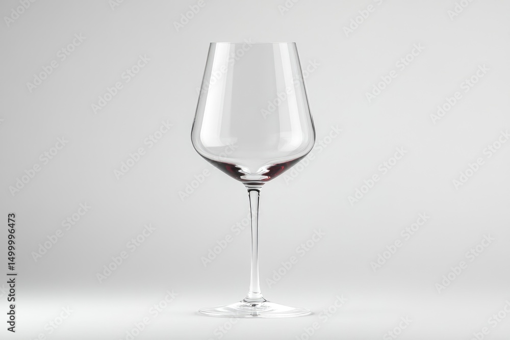 Empty wine glass, clear glass, elegant stemware Empty wine glass, clear glass, elegant stemware