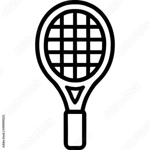 Minimalist tennis racket outline design