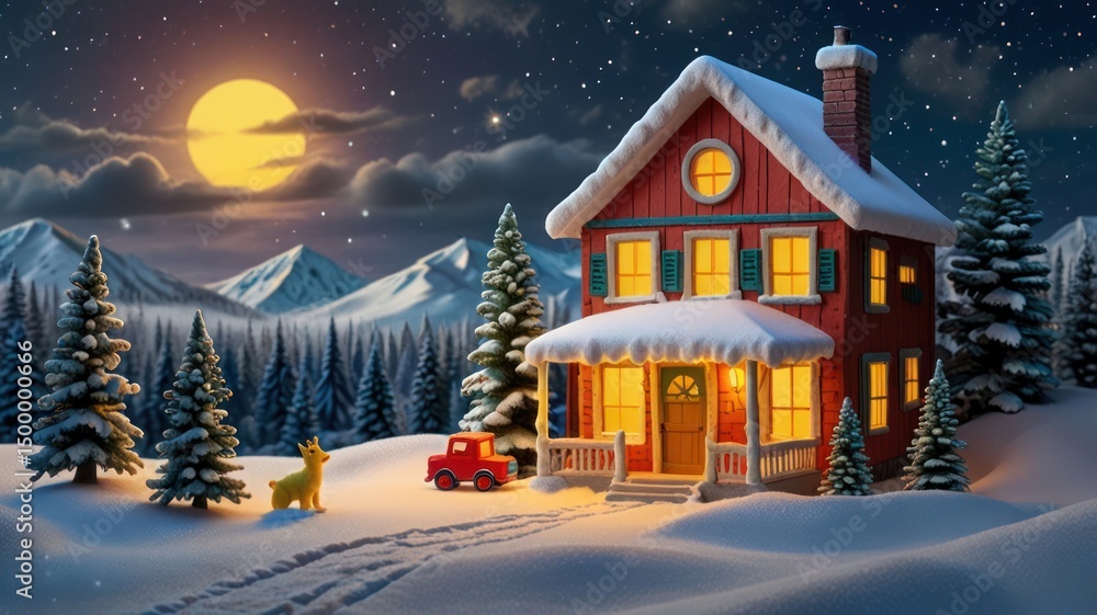 Fototapeta premium Winter Wonderland Cottage