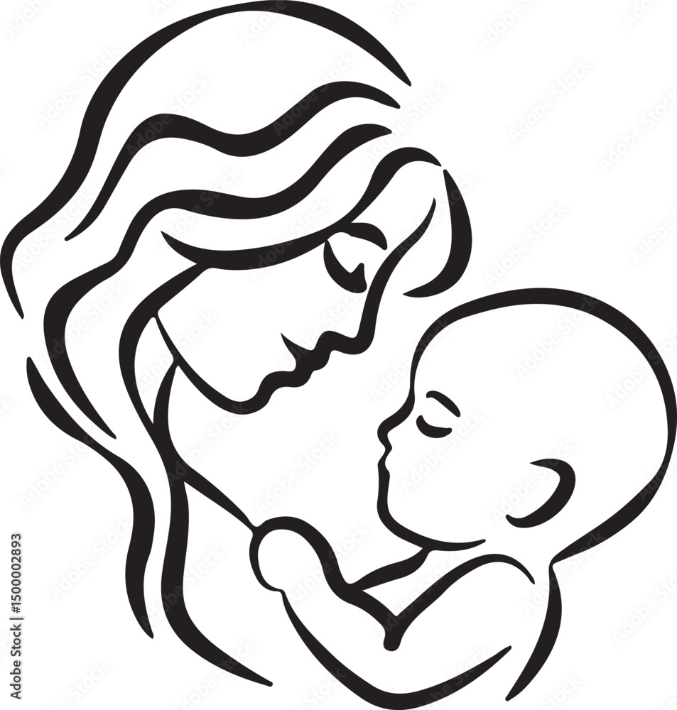 mother with a baby vector isloated on a white background mother with a baby vector isloated on a white background