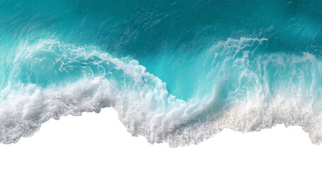 Beach Ocean Wave Top View Isolated on Transparent Background PNG
