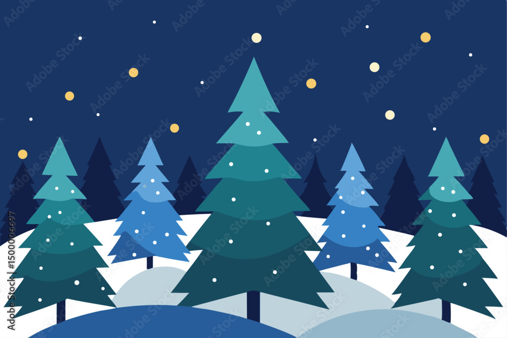 Fototapeta premium winter landscape with christmas tree