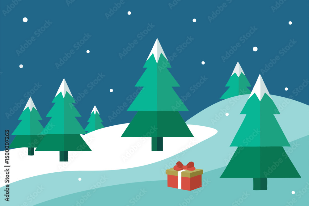Obraz premium christmas card with christmas tree
