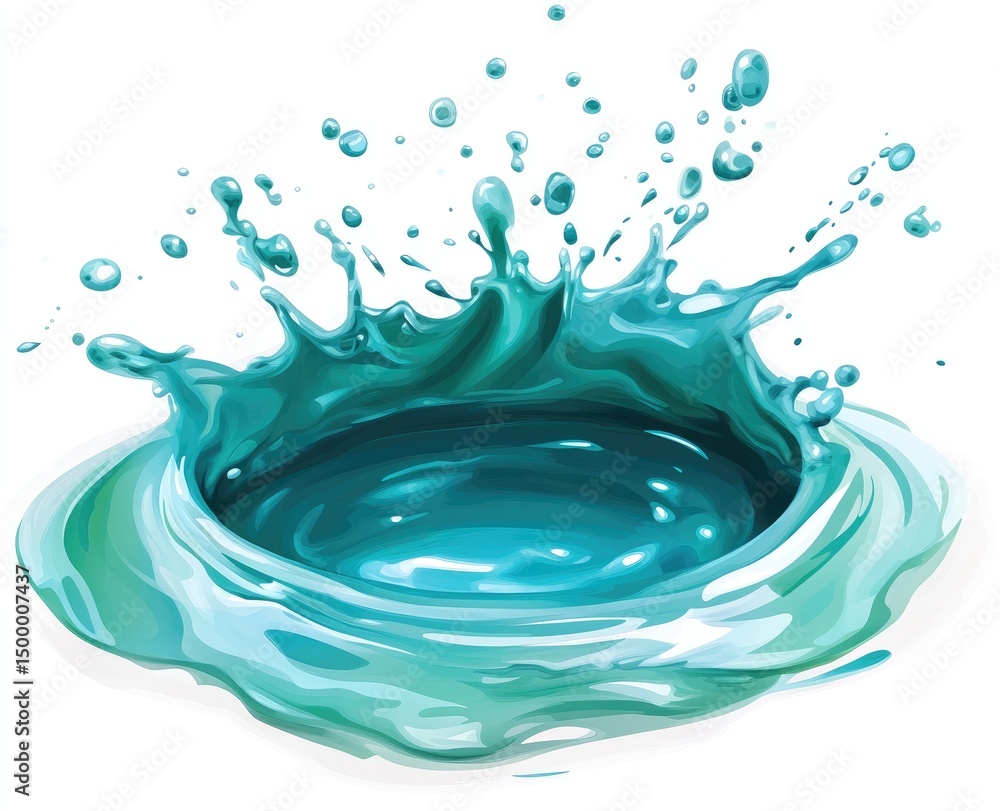 Fototapeta premium Teal water splash