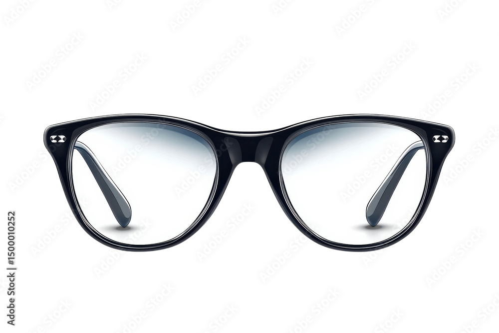 Fototapeta premium Stylish navy blue glasses offer a fresh perspective embodying clarity and sophistication on a on transparent background