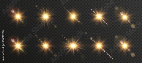 Glare spark flickers gently in morning-style shine. Warm gradient edges enhance visual composition depth.Transparent PNG flare ideal for realistic photo effects. Shining light effect mimics sunrise