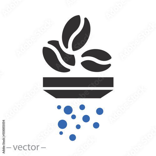 coffee grinder, grind coffee icon, flat vector illustration