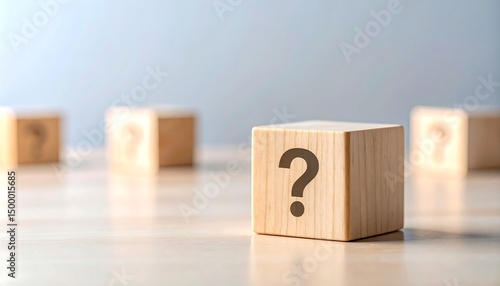 Wooden Cubes Question Marks.