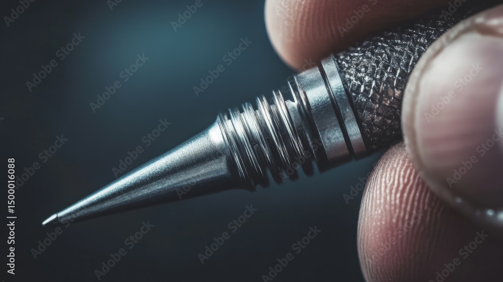 Naklejka premium Close-up view of a metallic drawing instrument.