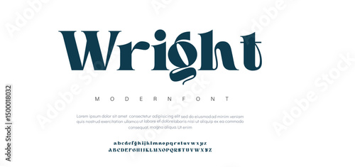 Wright elegant modern alphabet letters font logo. Typography luxury classic lettering serif italic fonts wedding vintage retro logos. vector illustration 