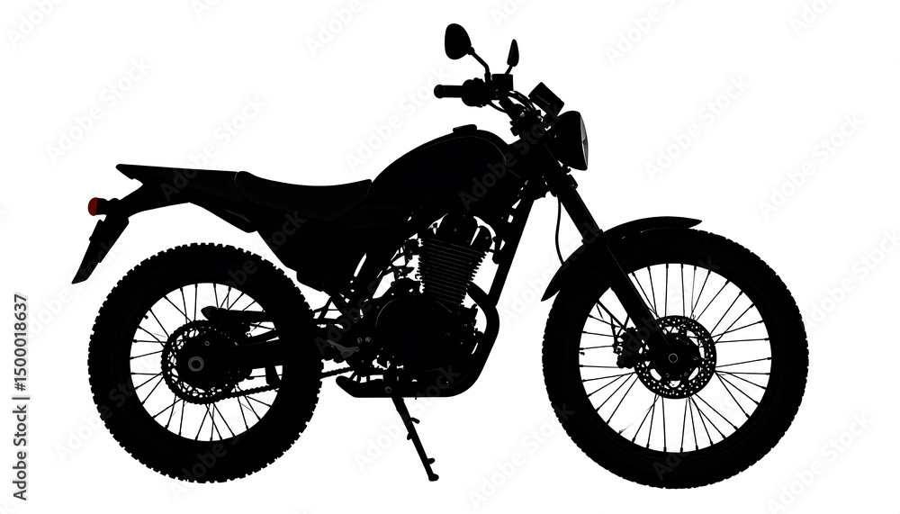 Fototapeta premium Motorcycle Silhouette with White Background.
