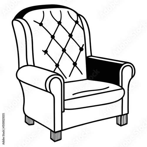 armchair isolated on white background